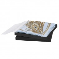 Caja cartón para pañuelo,tamaño 24 x 24 x 2 cms,negra.